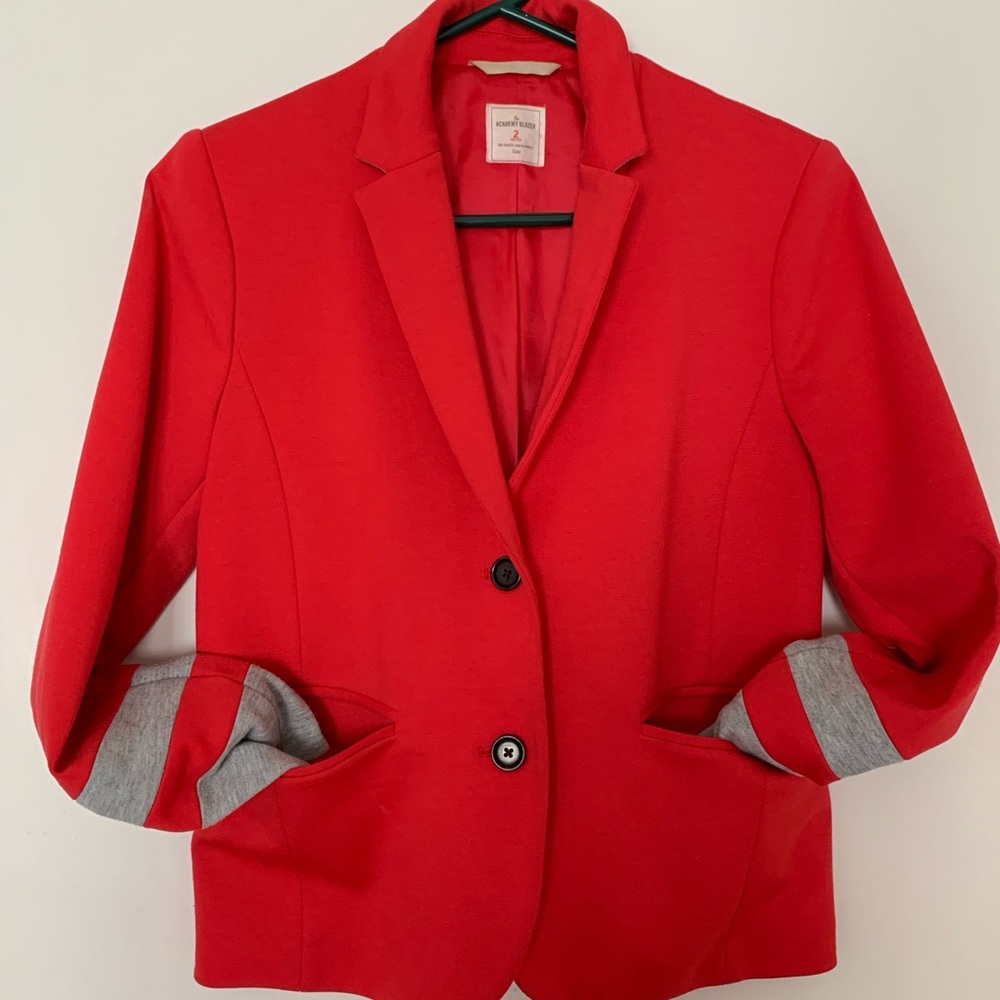 Red and gray blazer